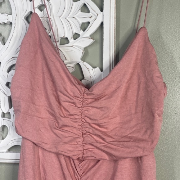 Asos Pink Ruched Stappy Dress Body Con 14 Spaghetti Strap NEW - Picture 5 of 6